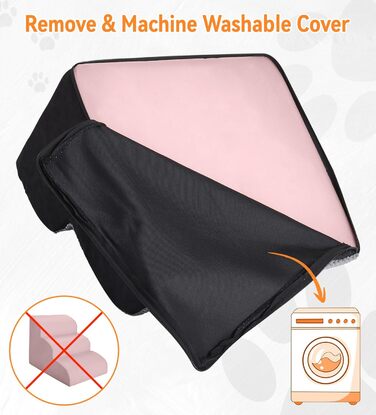 Сходинка для собак Fellie: портативна, 2-ступенева, знімний чохол, для маленьких собак та котів, сіра