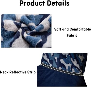 Зимовий комбінезон для собак з блискавкою, D-початком, світловідбиваючими смугами та регульованою протишерстю, вітрозахисна куртка для собак малих, середніх та великих порід, розмір M, блакитний. Розмір M: Довжина спини: 45 см, Обхват грудей: 63 см