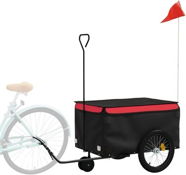 Фармінгераж Gecheer: вантажний причіп для велосипеда, транспортна коробка з пластику (124 x 53 x 45 см, червоний)