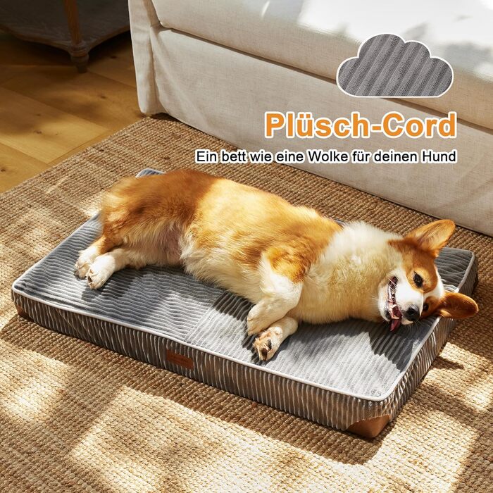 Ортопедичне ліжко для собак FUKUMARU - 91x56x9 см, зелене, з водонепроникним покриттям, м'яке, з антиковзаючою основою