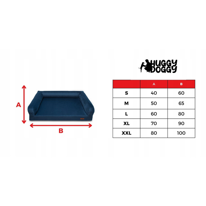Ортопедичне велюрове лежак-преміум для собак середніх порід HUGGY DOGGY XL