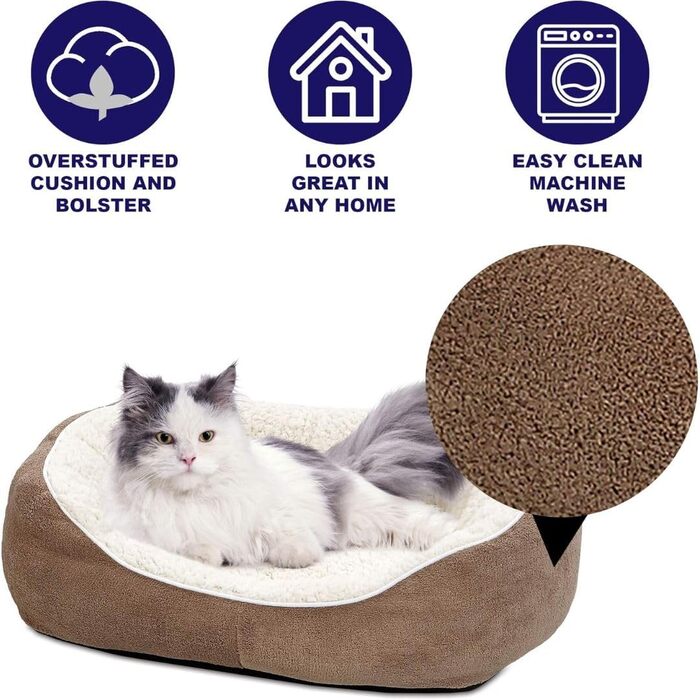 Ліжко для собак Midwest Homes for Pets Kuschel, сіро-коричневе, розмір S (58x16x51 см)