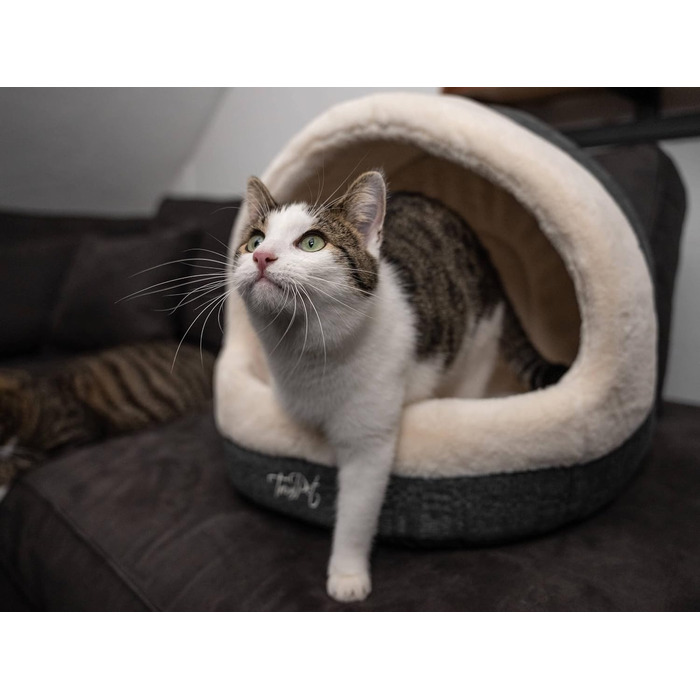 Будиночок-лежанка TrendPet LunaHome для собак і котів, сірий і бежевий