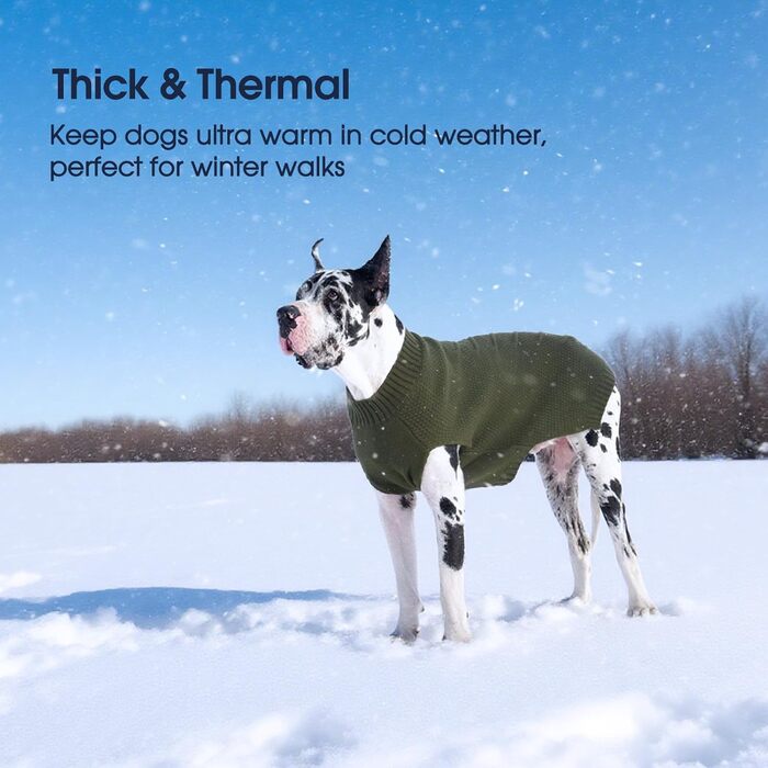 Світшот для собак IECOii, теплий зимовий пуловер для великих собак, військовий зелений (XX-Large)