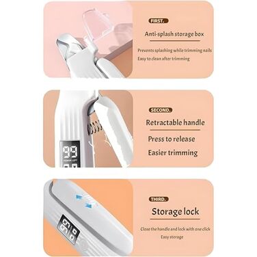 Електрична кусачка для собак та котів з LED-підсвічуванням 2-в-1, з контейнером для зрізів, тиха, безпечна