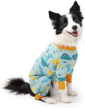 Захисний боді для собак після операції FeimaX: захист від лизання, дихаючий, для собак після кастрації (дівчата та хлопці), альтернатива електронного нашийника, для великих та середніх собак, дизайн динозавр