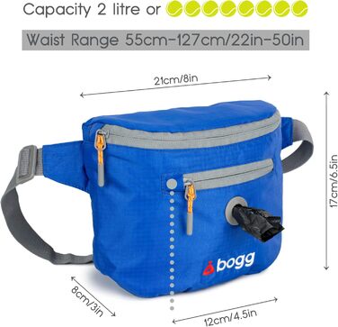 BOGG Універсальна сумка-переноска для собак | Диспенсер для пакетів та контейнер для відходів (Блакитний)