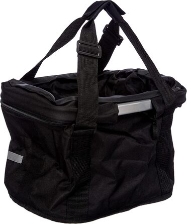 Фронтальний велосипедний кошик BÜCHEL | Складана сумка-кошик для покупок | З кріпленням Express для швидкого встановлення | Чорний | Аксесуар для велосипеда