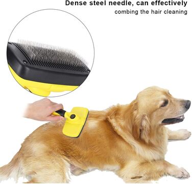 Щітка для собак самоочисна, для котів, видалення шерсті, швидке очищення, для довгої та короткої шерсті