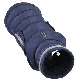 Зимовий теплий дощовик для собак, водонепроникний, з флісовою підкладкою, з коміром з хутром, для малих та середніх порід, з відбиваючими елементами, на липучках, синій, 3XL