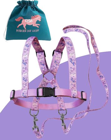 Дитяча попонування для коня Jubi® Blau Pferdeleine - регульована, з сумкою для зберігання - екіпірування для коней/іграшки для коней