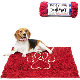 Килимок для собак Dog Gone Smart Dirty Dog: швидковисихаючий, з антиковзким покриттям, для чистого підлого – надзвичайно поглинаючий, придатний для прання, каштанового кольору, 51 x 79 см