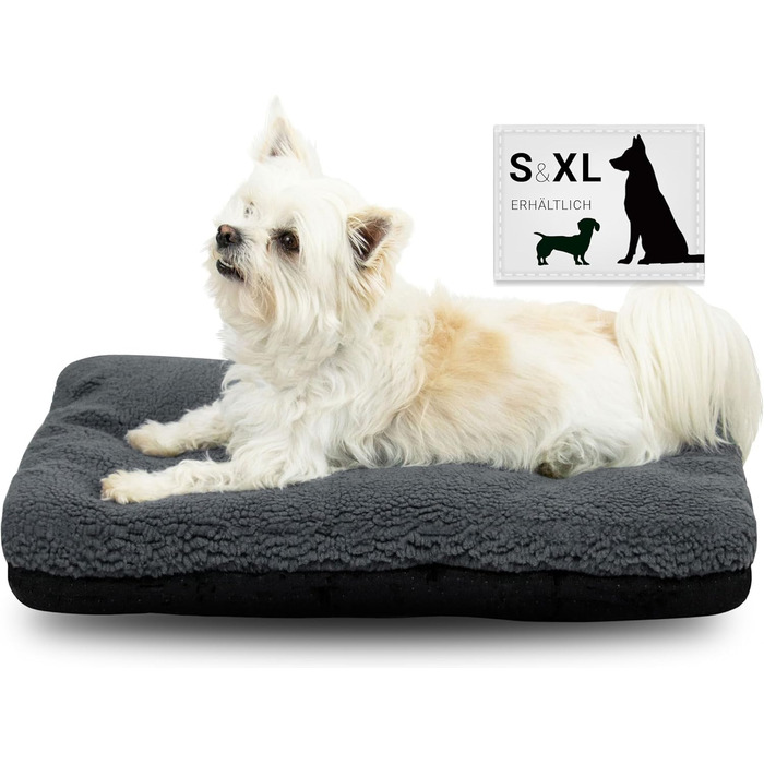М'яке ліжко для собак та котів Zollner, сіре - 58x36 см, миється до 30°C, антиковзаючі підкладки