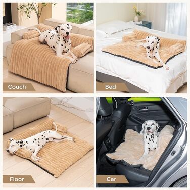 М'який лежак для собак та котів Avont знімний, великий, коричневий