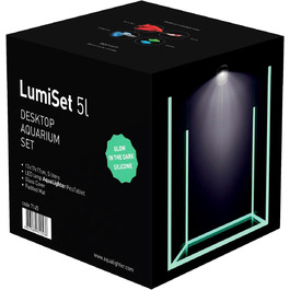 Nano-акваріум COLLAR AquaLighter LumiSet 5 л з ультрапрозорого скла, підсвічуванням LED, з підкладкою та кришкою