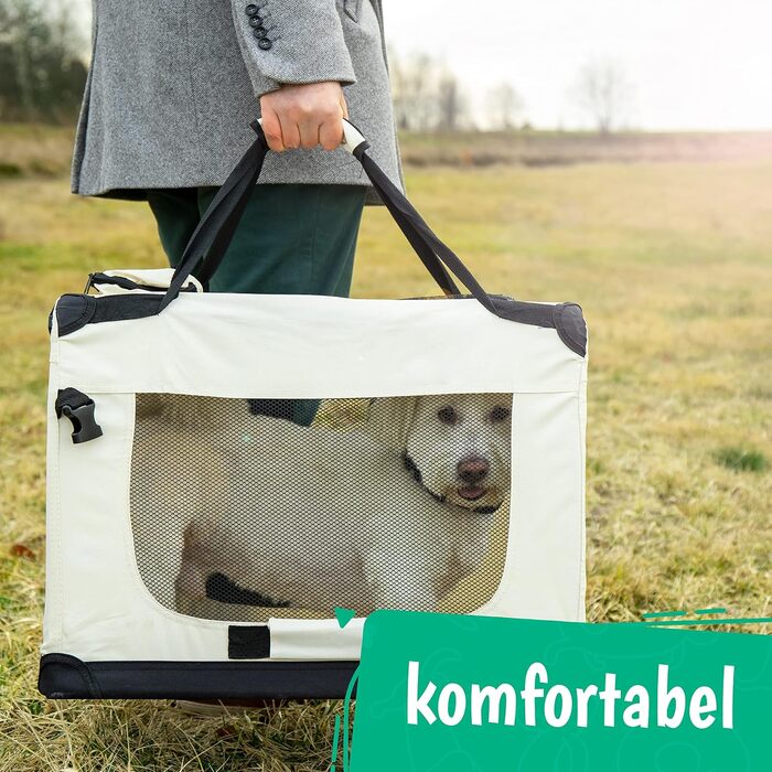 Складана переноска для собак і котів PET VIOLET, 62x42x44 см, сіра, для авто