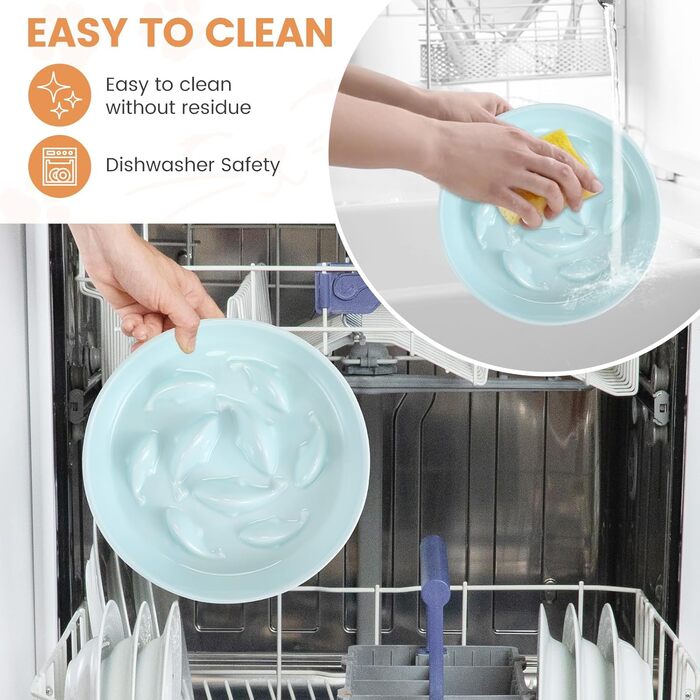 Миска для котів PETTOM Anti-Schling Napf, керамічна, піднята, для повільного годування, для котів та маленьких собак, білий настінний набір