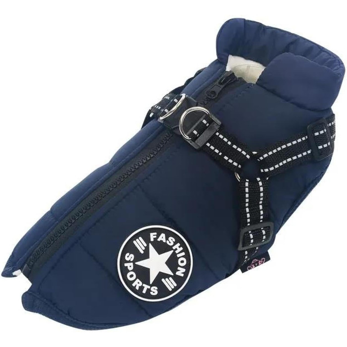 Зимова куртка для собак середніх та великих порід, теплий халат з шлейкою, водонепроникна куртка для Лабрадора, одяг для Чихуахуа та Французьких бульдогів, розмір 5X (S, L)