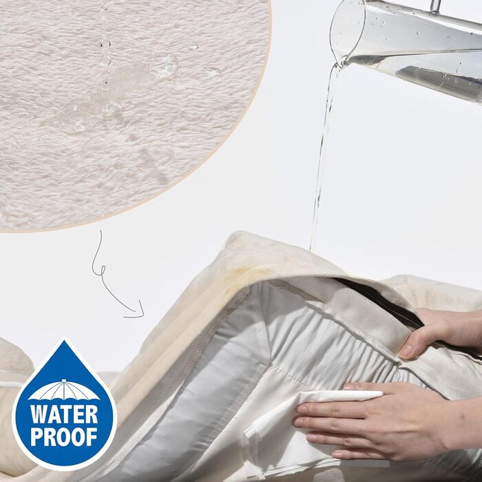 Ортопедичне собаче ліжко Comfort Expression для великих собак: водонепроникне, знімний чохол, зручне та довговічне, бежеве (53x42x9.5 см)