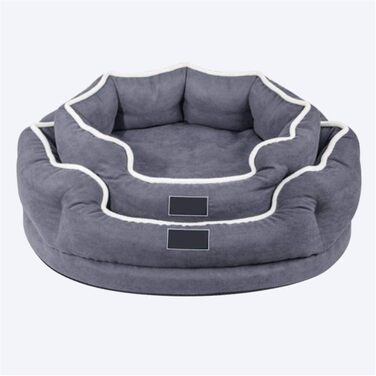 Ліжко для собак з піною пам'яті Deluxe, м'яке, миється, ортопедичне, знімний чохол, антиковзаюча підкладка, для малих та середніх собак (Колір: Синій, Розмір: S, M, Сірий)