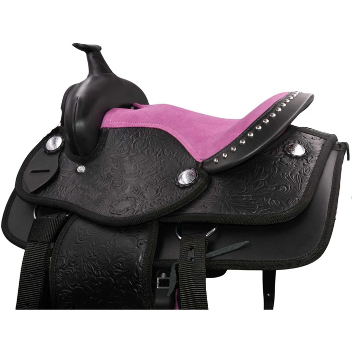 Дитячий ковбойський сідло AMKA DE ROSA чорний/рожевий для поні та шеток