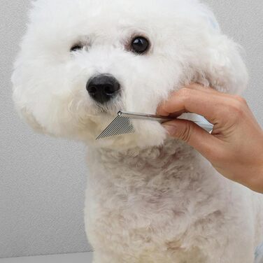 Щітка для котів Flohkamm - догляд за шерстю, видалення ковтунів, для цуценят та довгошерстих порід, щоденний догляд, після купання (срібна)