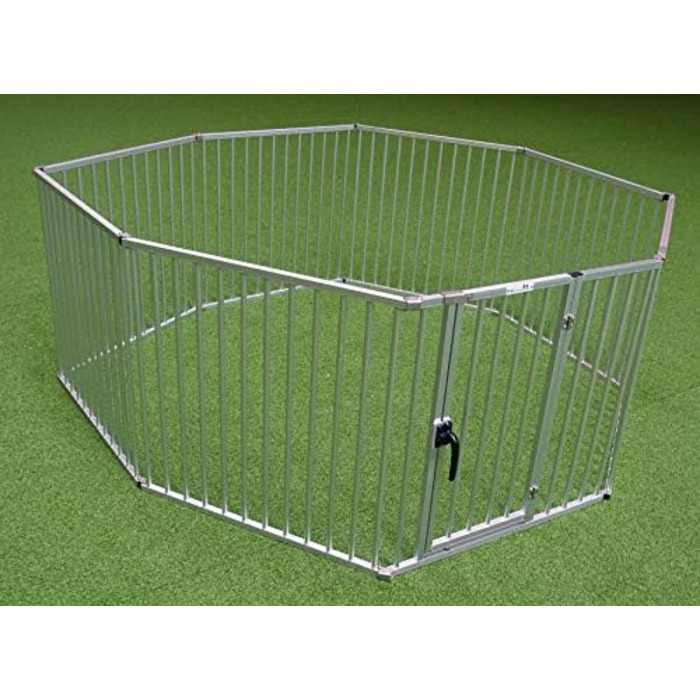 Callieway® Розкладний вольєр ALUZAUN/Freilaufgehege/Welpenauslauf Safety Pro' 8-частинний для цуценят, заходів та кемпінгу (Спеціальна висота 80 см, 8 панелей по 80 см)