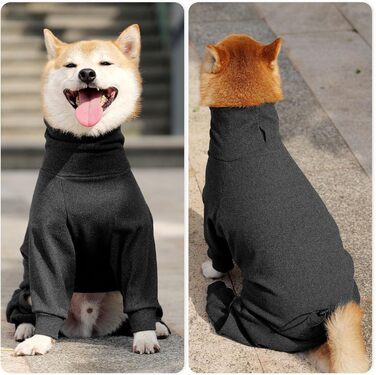 Теплий зимовий піджак для собак Lianziau з флісу, зелений (M, сірий)