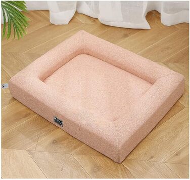 Ортопедичне розкішне ліжко для котів та собак Dear Darling DD-01 з memory foam, знімними чохлами та підтримкою природнього сну (XL, Абрикосовий)