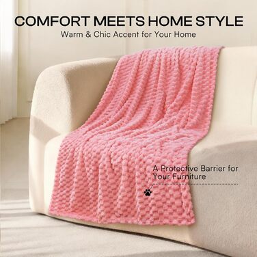 М'яка ковдра для собак та котів Luciphia, 3 шт. у наборі, фланель, 52x76 см, рожева