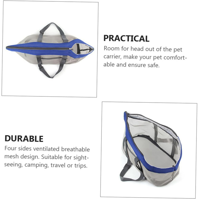 Транспортна сумка для тварин Cosmevivi XXL - велика переноска для собак та котів, блакитна (44x25 см)