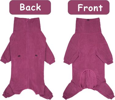 Теплий зимовий пуловер для собак Axcimond з флісу, з блискавкою, для маленьких, середніх та великих собак, тепла куртка для собак, одяг для собак, піжама для собак (M, Маджента)