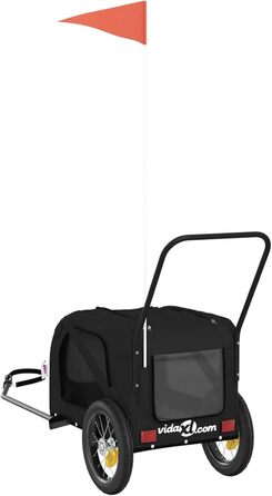 Навісник для собак Robuster на велосипед - чорний, 122x52x53 см, з PVC-покриттям, для малих собак та котів