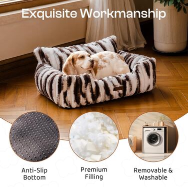 М'яке ліжко для собак та котів MEWOOFUN - зручне та затишне, 91x72x30 см (Коричневий градієнт)