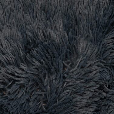 Кругле плюшеве ліжко для собак та котів Fur & Bone, 60 см, темно-сірий, самонагріваючеся, з водонепроникною основою