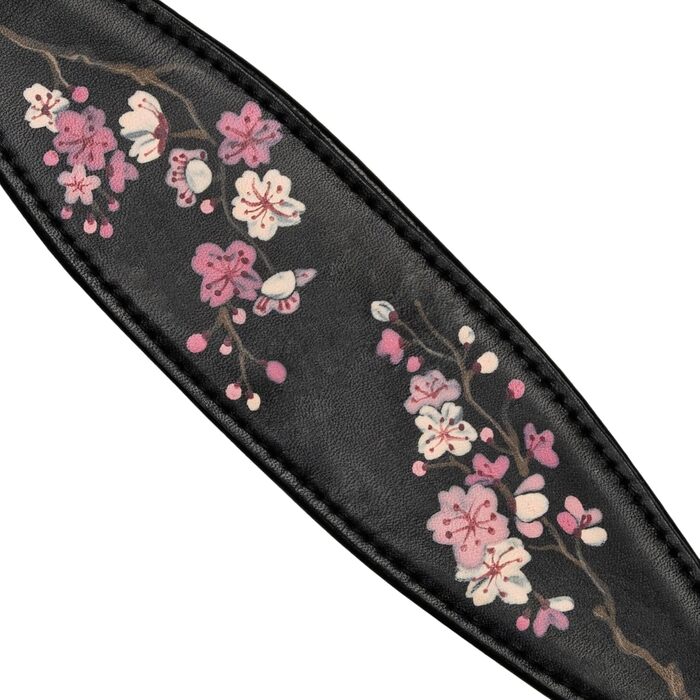 Ручний розпис шкіряний нашийник для грейхаундів FAVPET з QR-кодом, рожевий сакура (M)