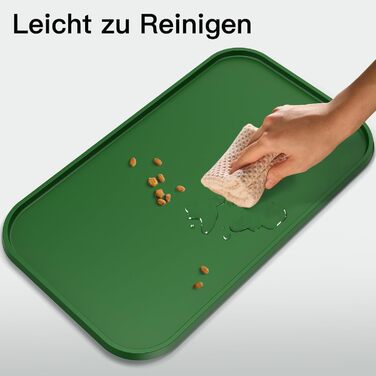 Підкладка під миску для котів та собак, силіконова, зелена, з високим бортиком