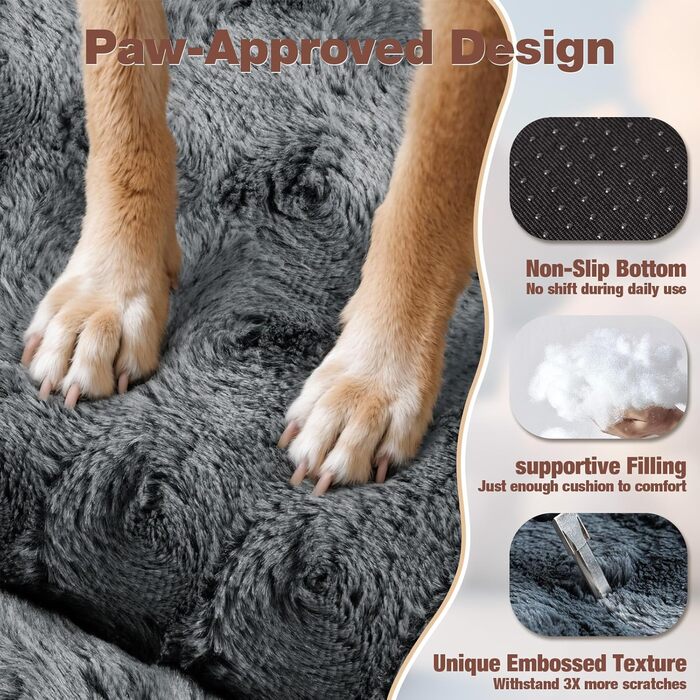 М'яка ковдра для котів Mora Pets: комфортне ліжко для кошенят та дорослих котів, 53 x 33 см, сірий колір