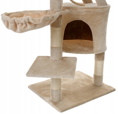 Когтеточка-вежа для котів з лежаком та стовпчиком Funfit Home&Office, 120 см