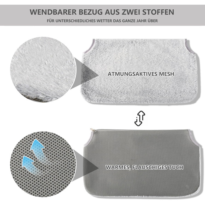 Гамак для котів Bibykivn на вікно, розкладний, сірий плюш + сітка, 52×30 см