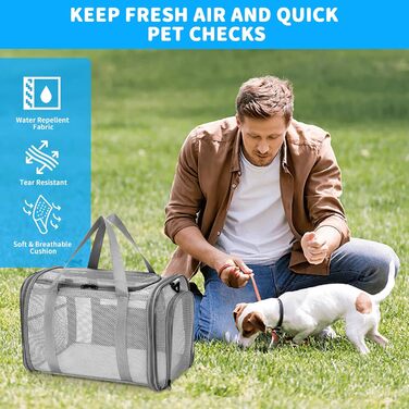 Транспортна сумка для кота та собаки, складана переноска для тварин, 42x26x29 см