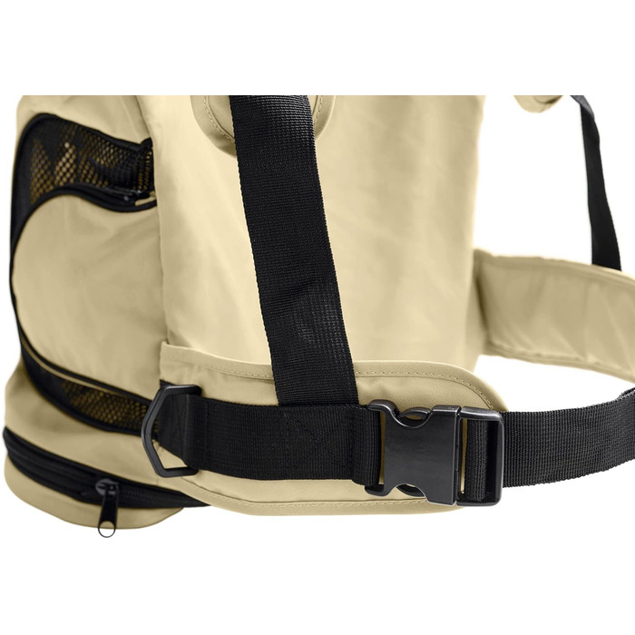 Сумка-рюкзак для собак Hunter Kangaroo, переноска для цуценят, бананка, бежева, 30 x 20 x 30 см