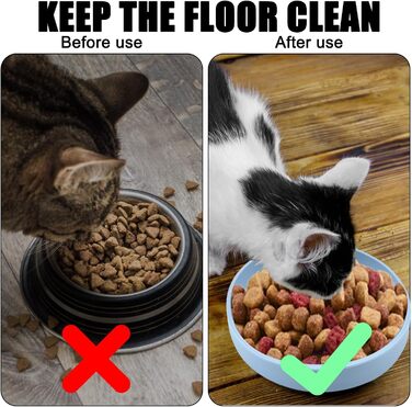 Набір мисок для котів (4 шт.), 18 см, силікон, для сухого та вологого корму (блакитний, жовтий, рожевий, сірий)