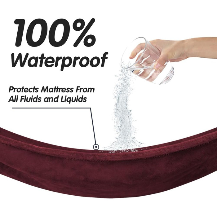 Водонепроникний килимок DUJUIKE для собак та котів, 76x102 см, бордовий (фланель)