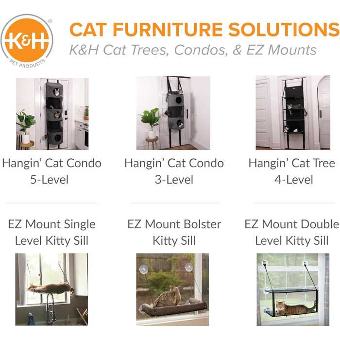 Кіттен Сіл EZ Easy Window Mount від K&H: Двоярусне ліжко для котів на віконний підвіконник