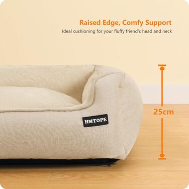 Ліжко для собак, м'яке, знімний чохол, бежеве, 90 x 75 x 25 см