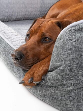 TrendPet VitaBed сірий - ортопедичне преміум собаче ліжко з матрацом з Memory Foam 5 см (120x100 см)