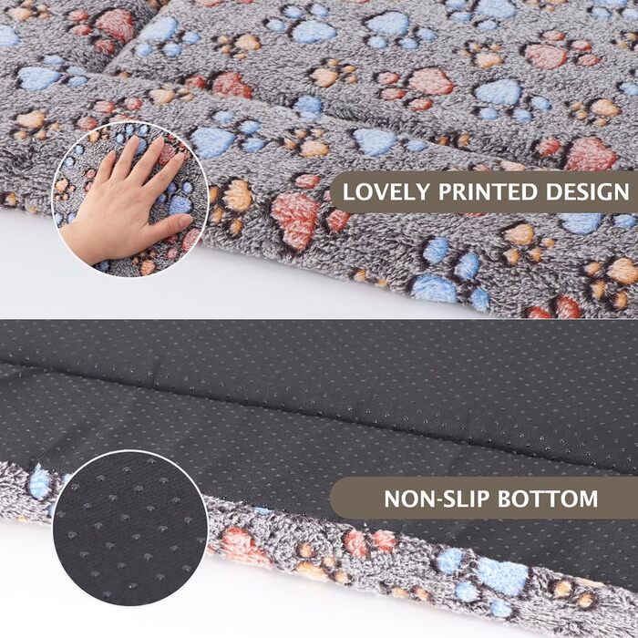 Ортопедичне ліжко для собак BVAGSS, миється, плюшеве, тепле, для собак маленьких, середніх та великих порід, XH083 (100x80 см, Колір: Кофе з лапками)