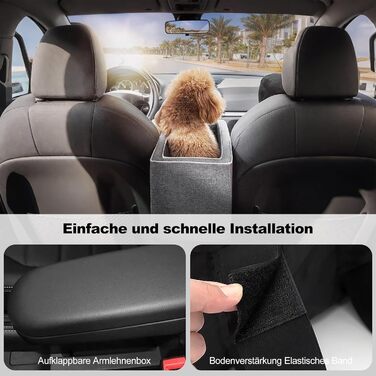 Автокрісло для собак Ergocar, підйомник для маленьких собак та котів до 6 кг, з ременями через плече, знімний, портативний, кошик для собак в авто, переносне ліжко для тварин в авто (білий)