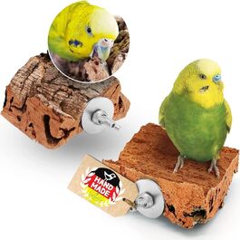 Vogelgaleria 4 шт. корковий камінь для птахів – смачний аналог сепії або кальцієвого каменю, аксесуар для хвилястих папуг